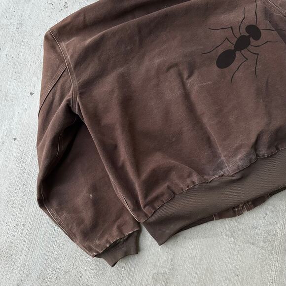 Vintage Y2K Carhartt J158 DKB brown hooded work wear jacket - Picture 7 of 8